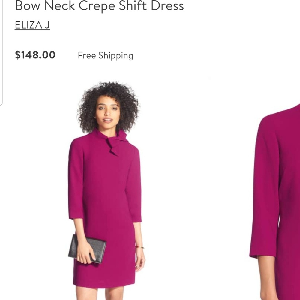 Eliza J Bow Neck Shift Dress